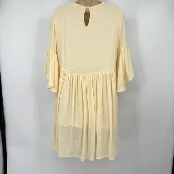 Umgee USA Cream Floral Embroidered Ruffle Sleeve Boho Dress Womens size Large cr - Picture 7 of 10